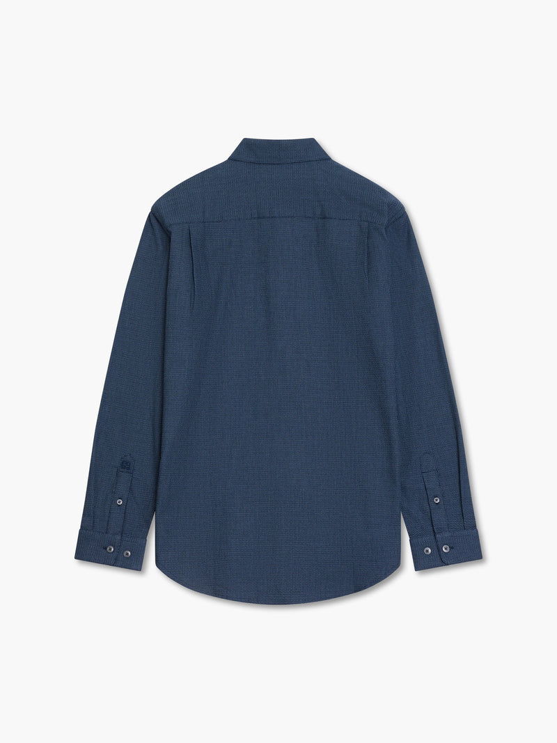 Long Sleeve Basket Weave Two Tone Tweed Shirt