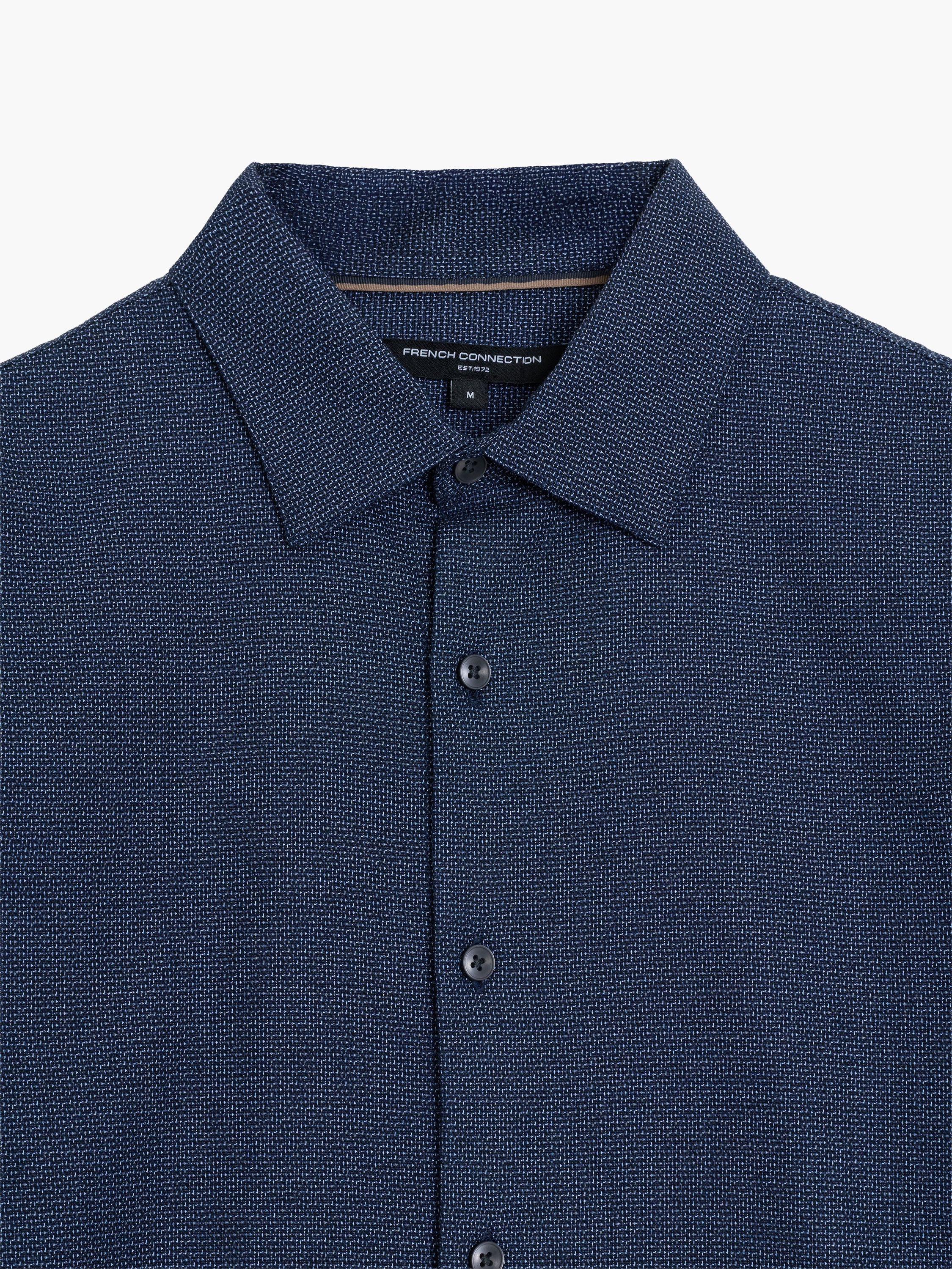 Long Sleeve Basket Weave Two Tone Tweed Shirt