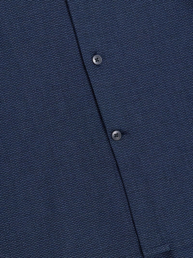 Long Sleeve Basket Weave Two Tone Tweed Shirt