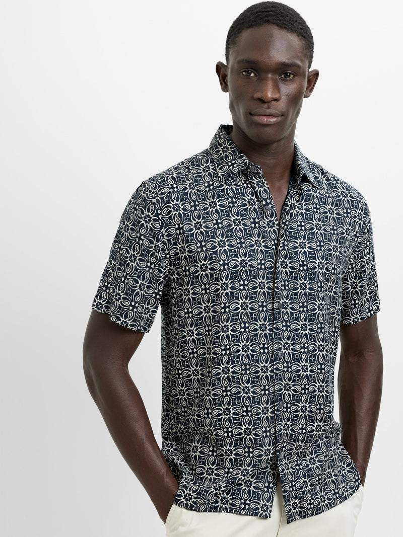 Short Sleeve Floral Print Shirt