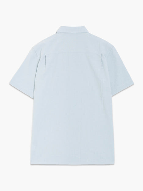 Short Sleeve Seersucker Light Blue Shirt