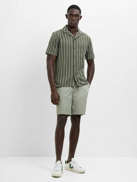 Short Sleeve Open Weave Striped Holiday Shirt