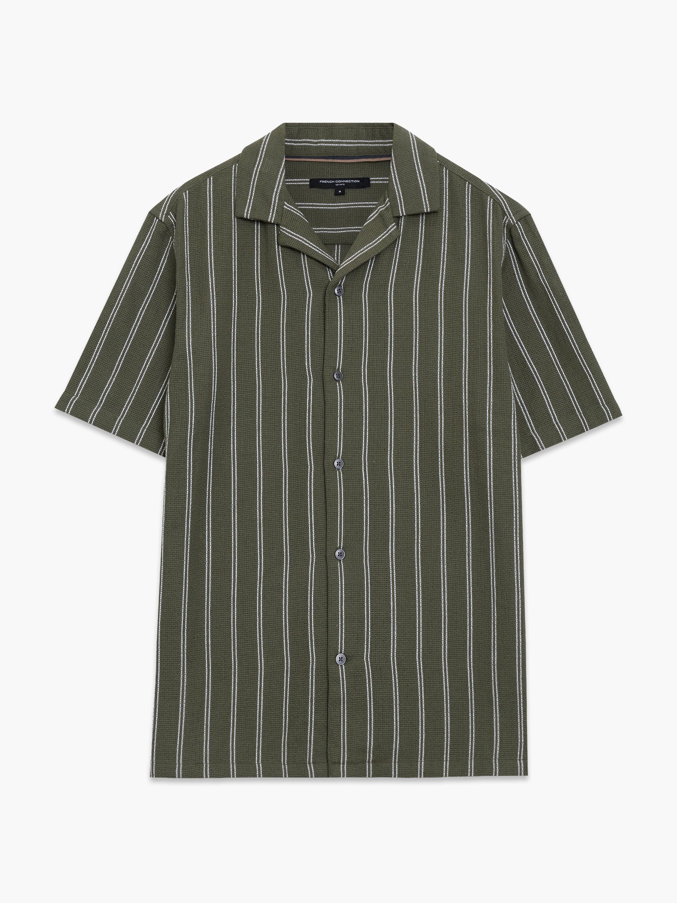 Short Sleeve Open Weave Striped Holiday Shirt