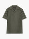 Short Sleeve Open Weave Striped Holiday Shirt