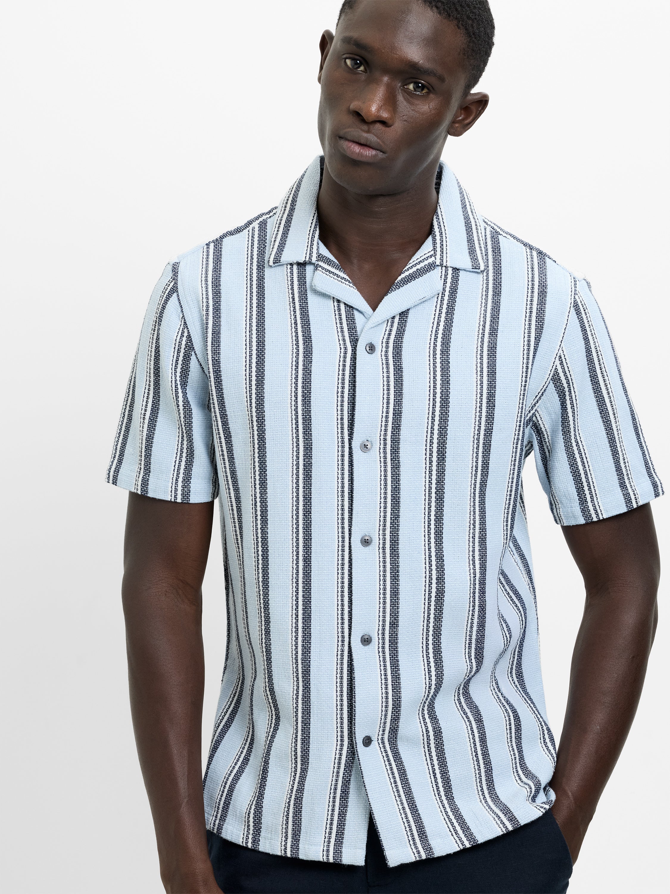 Short Sleeve Striped Picnic Shirt