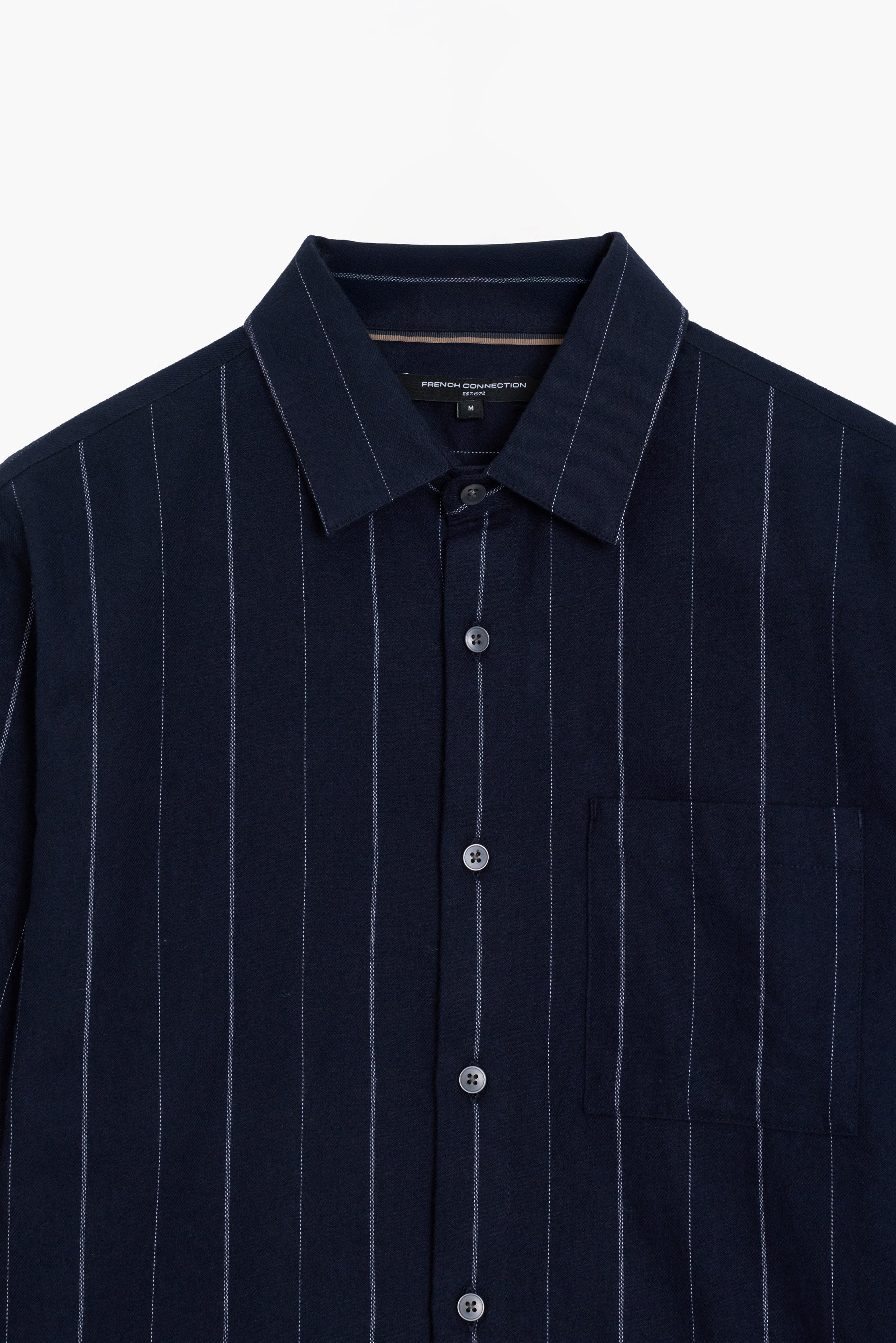 Long Sleeve Regular Fit Navy Blue Striped Shirt