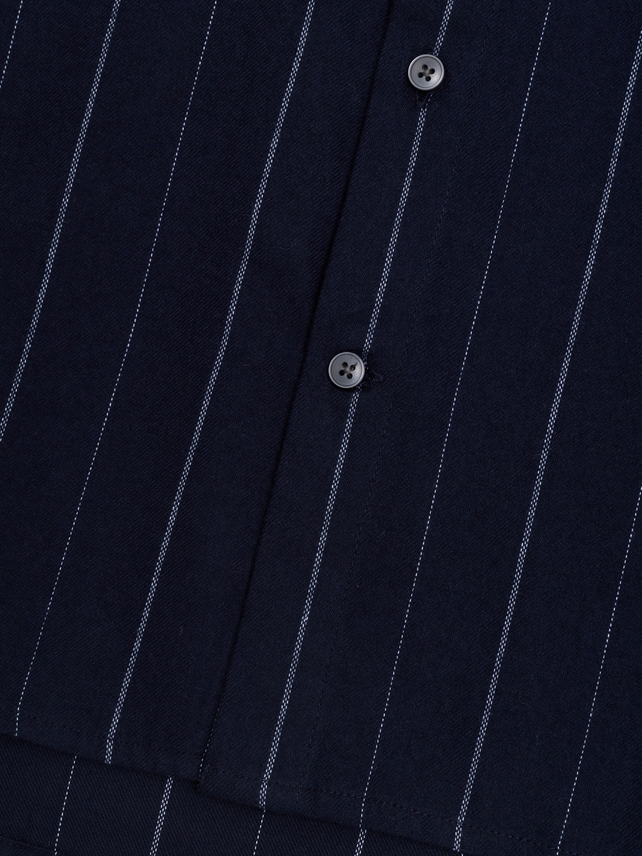 Long Sleeve Regular Fit Navy Blue Striped Shirt
