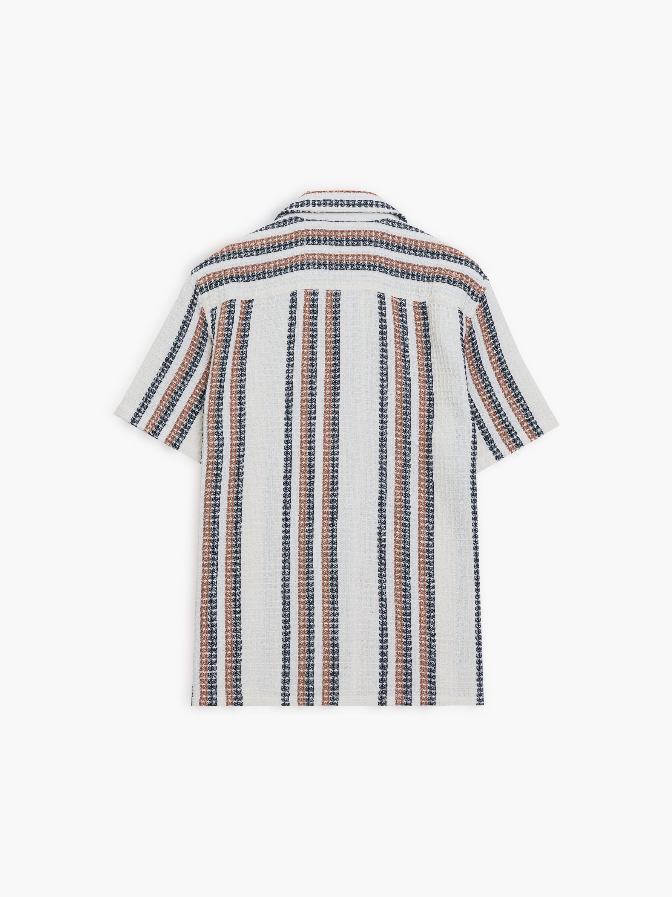 Short Sleeve Waffle Striped Shirt