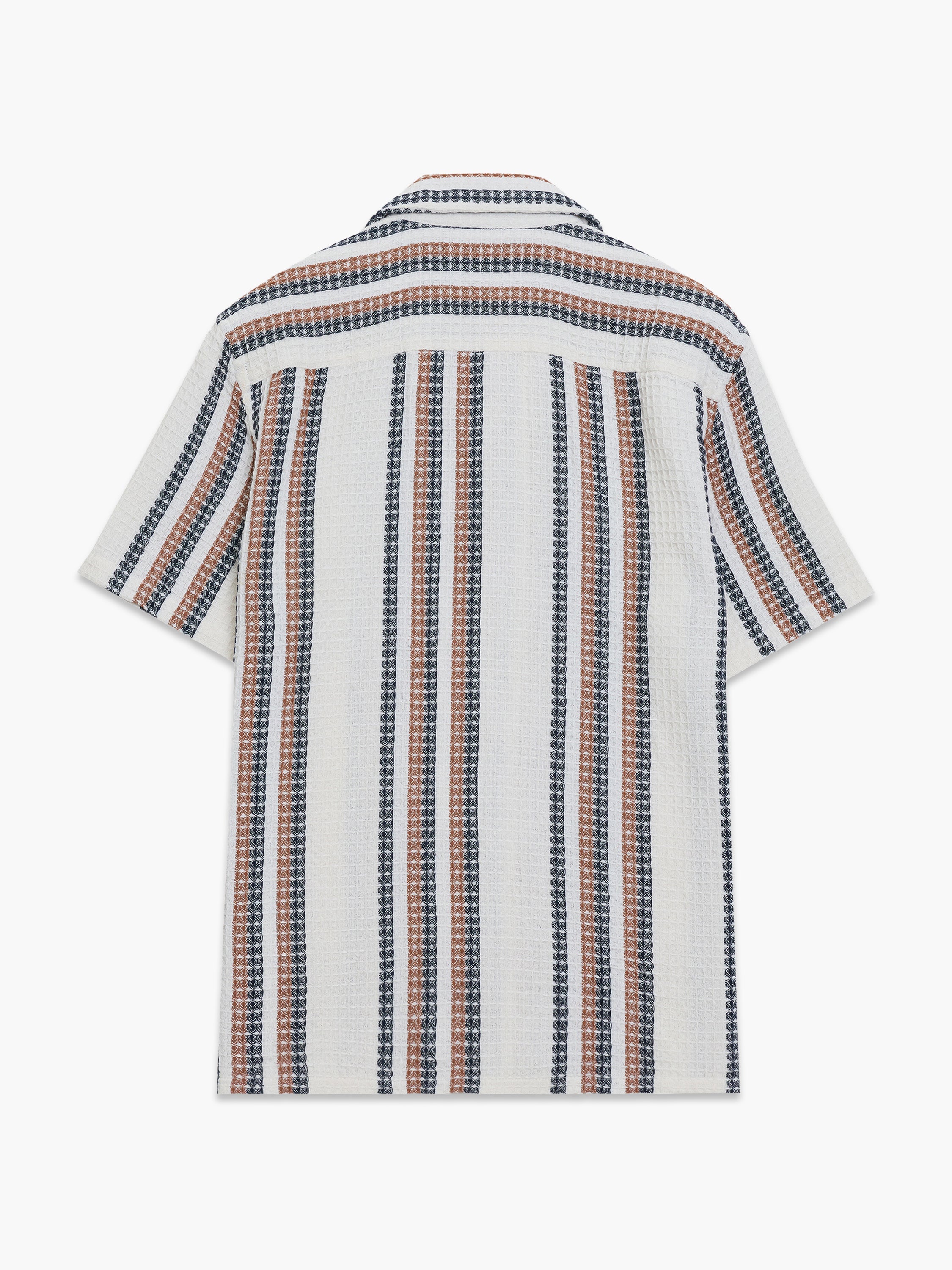 Short Sleeve Waffle Striped Shirt