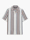 Short Sleeve Waffle Striped Shirt