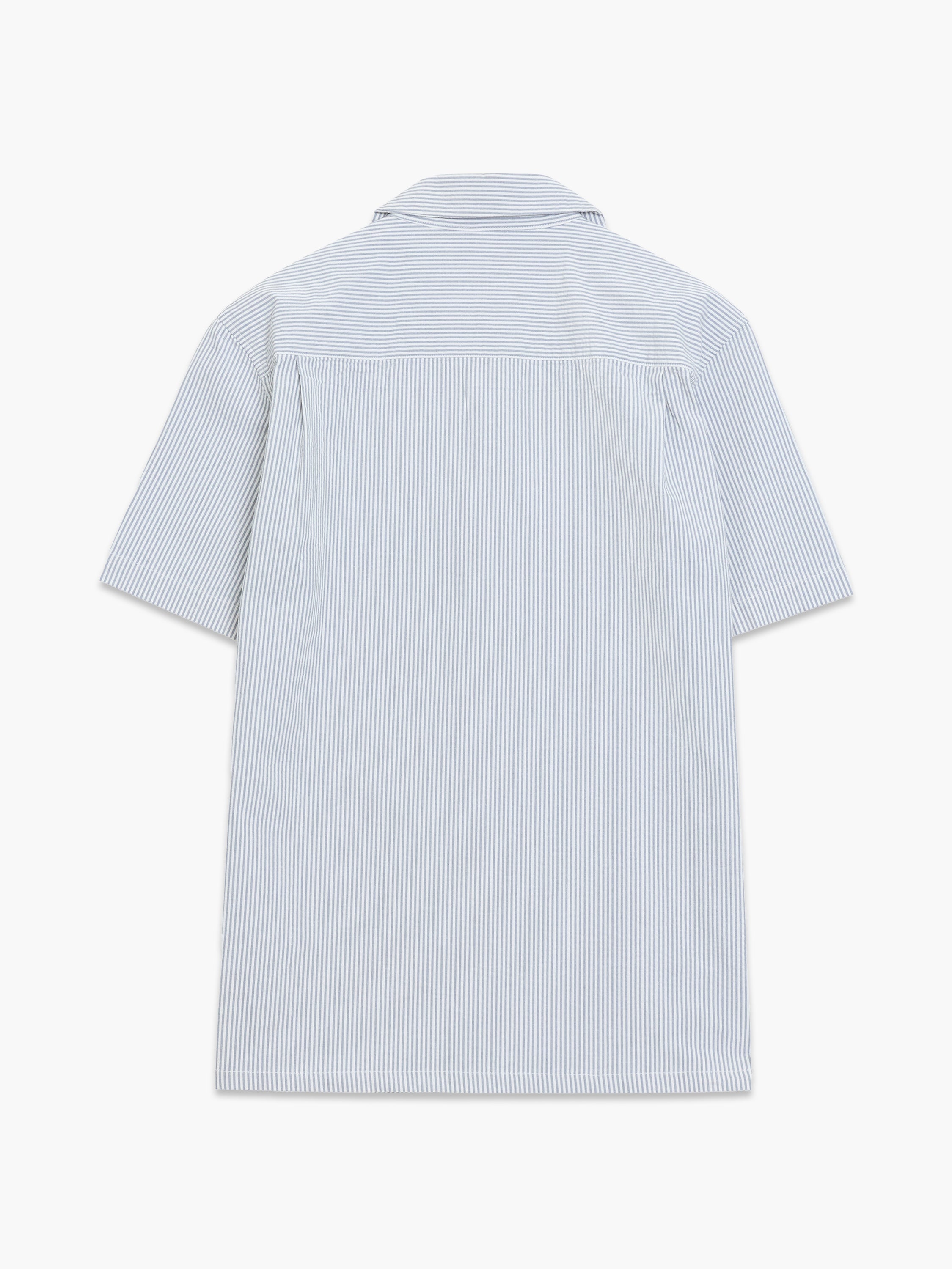 Short Sleeve Seersucker Striped Holiday Shirt