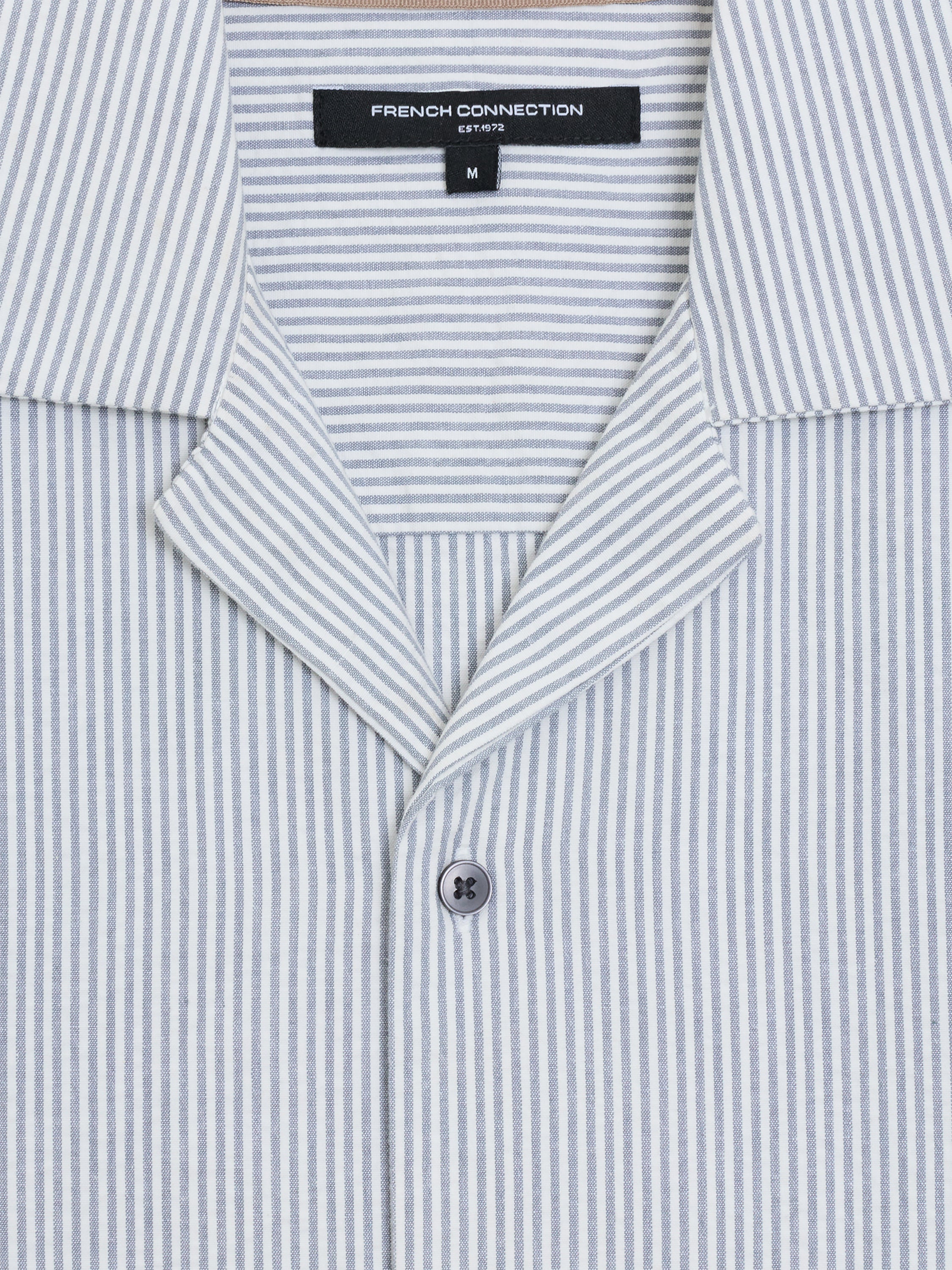 Short Sleeve Seersucker Striped Holiday Shirt