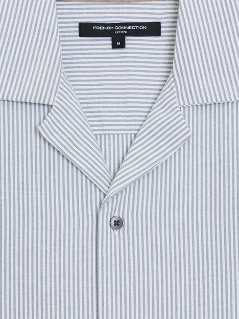 Short Sleeve Seersucker Striped Holiday Shirt