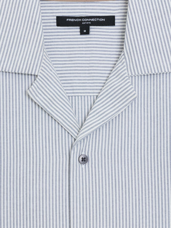 Short Sleeve Seersucker Striped Holiday Shirt