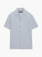 Short Sleeve Seersucker Striped Holiday Shirt