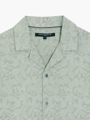 Short Sleeve Leaf Print Shirt
