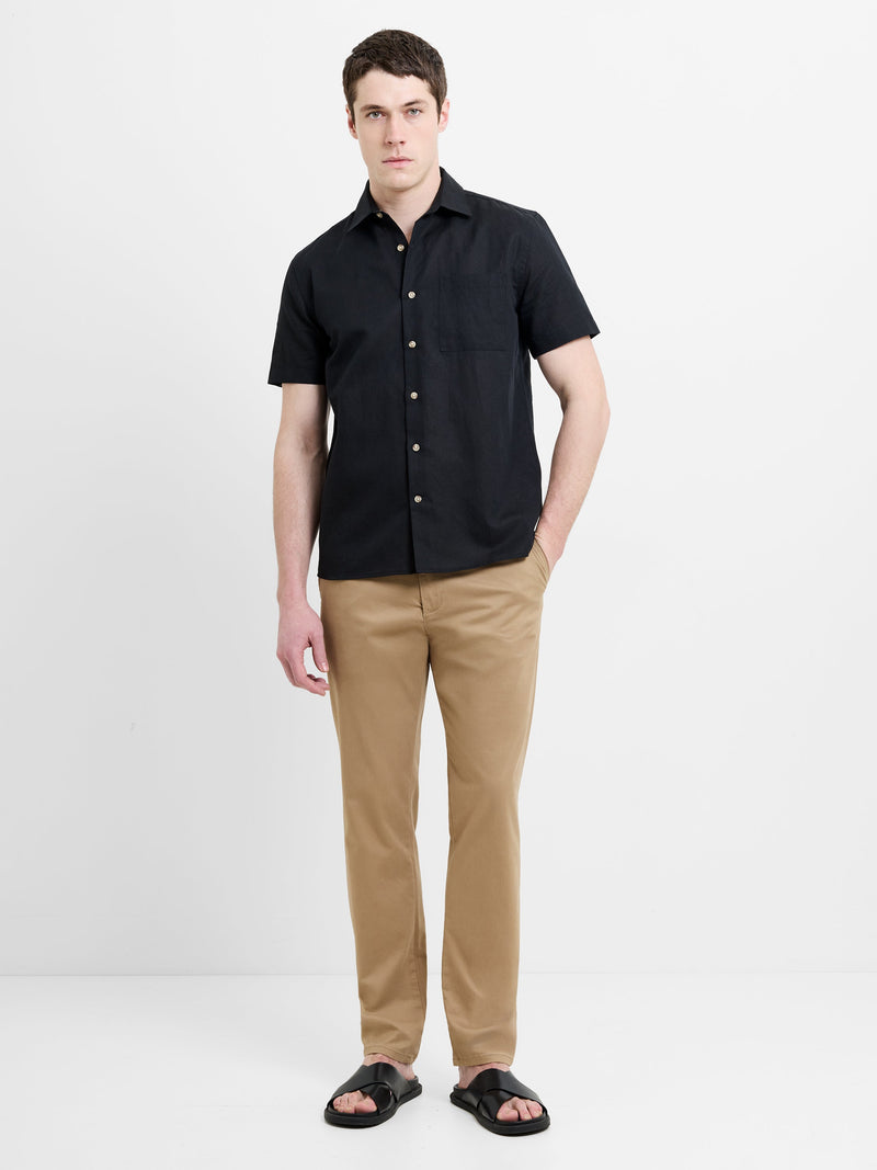 Linen Blend Short Sleeve Shirt