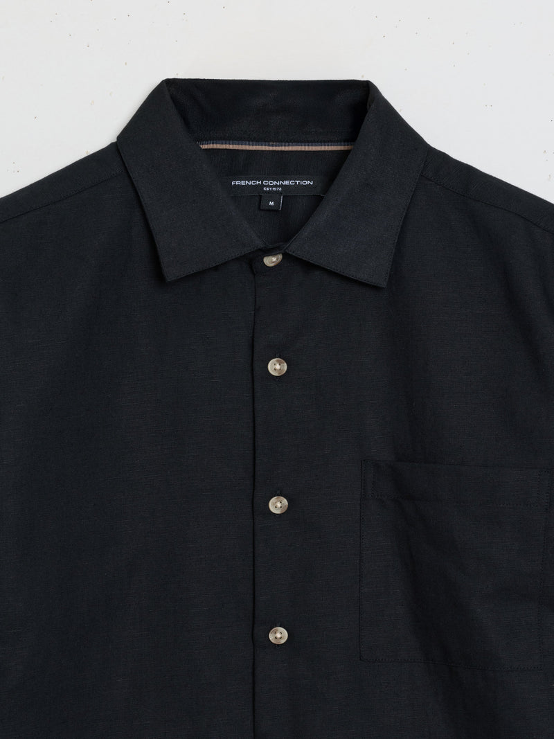 Linen Blend Short Sleeve Shirt