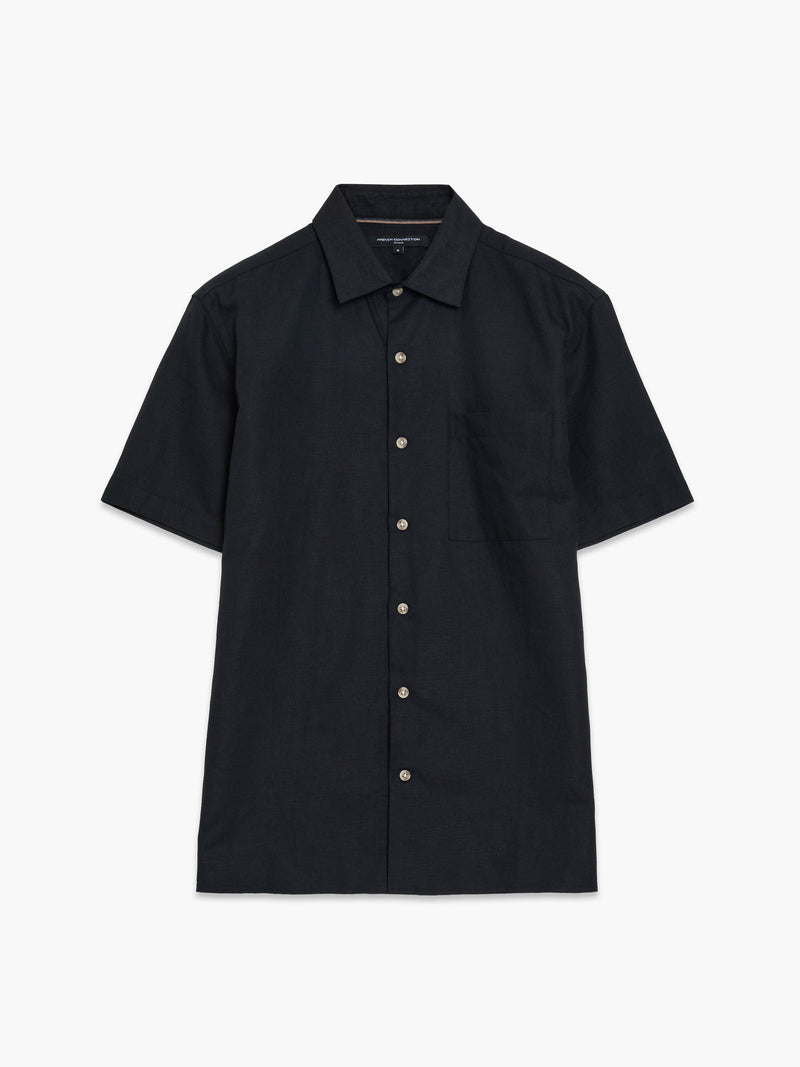 Linen Blend Short Sleeve Shirt