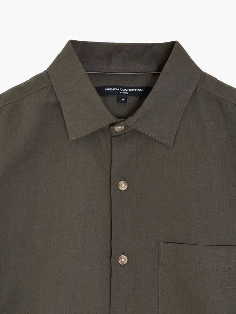 Linen Blend Short Sleeve Shirt