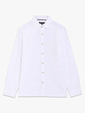 Linen Blend Long Sleeve Shirt