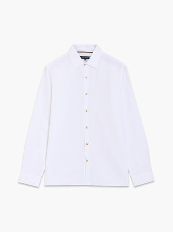 Linen Blend Long Sleeve Shirt