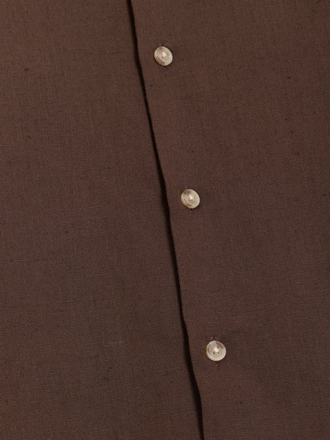 Linen Blend Long Sleeve Shirt