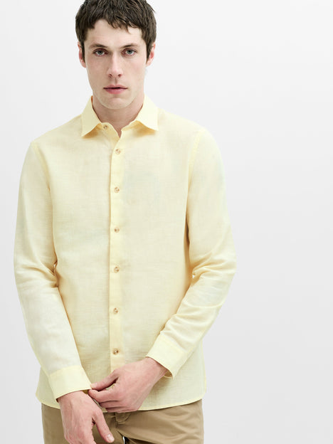 Linen Blend Long Sleeve Shirt