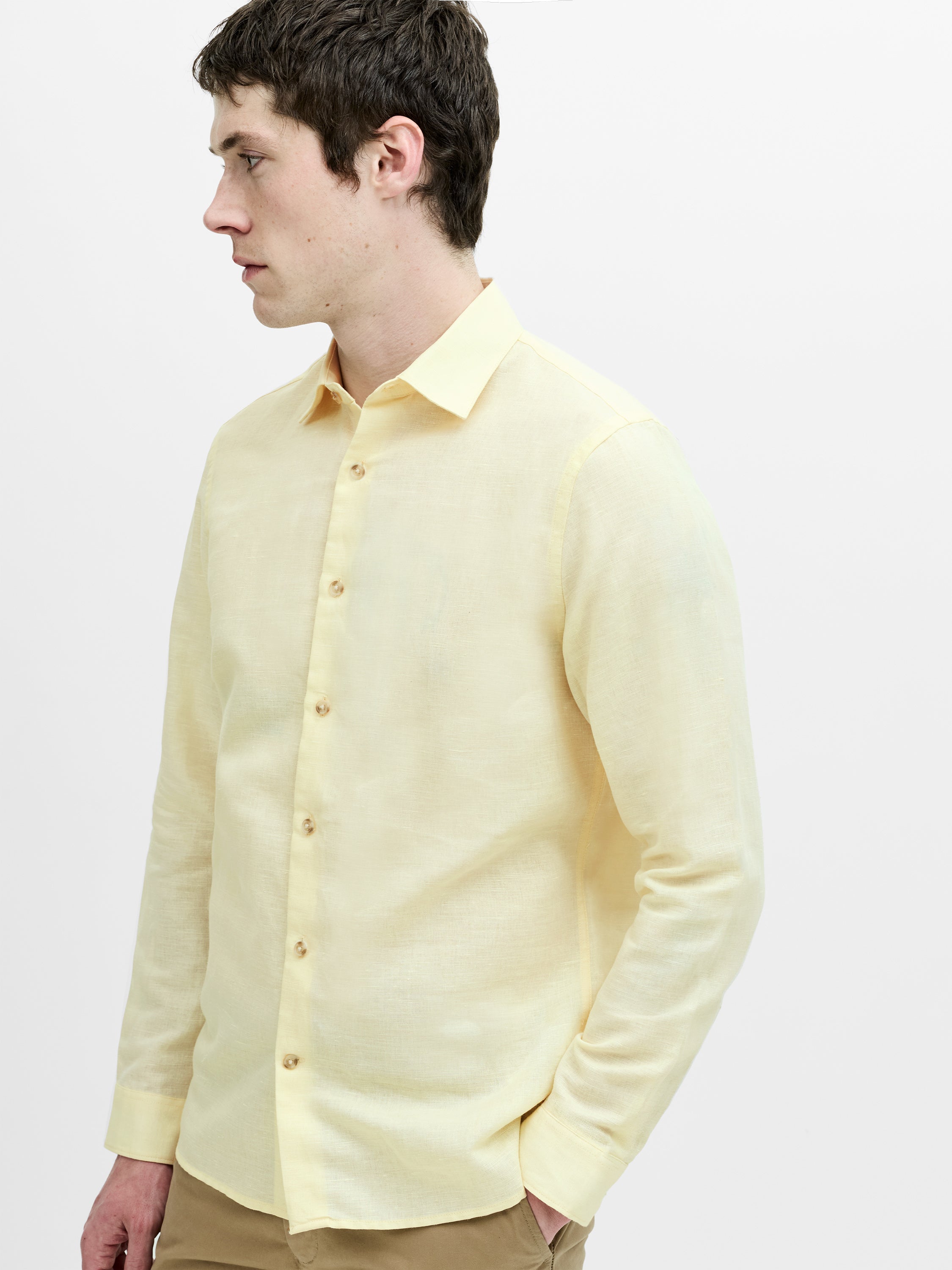 Linen Blend Long Sleeve Shirt