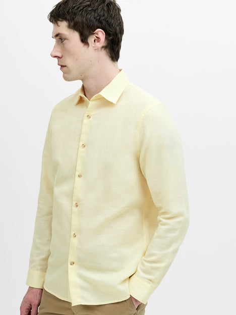 Linen Blend Long Sleeve Shirt