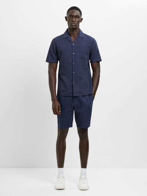 Short Sleeve Twill Striped Shirt