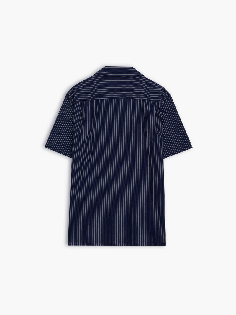 Short Sleeve Twill Striped Shirt