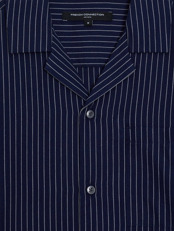 Short Sleeve Twill Striped Shirt