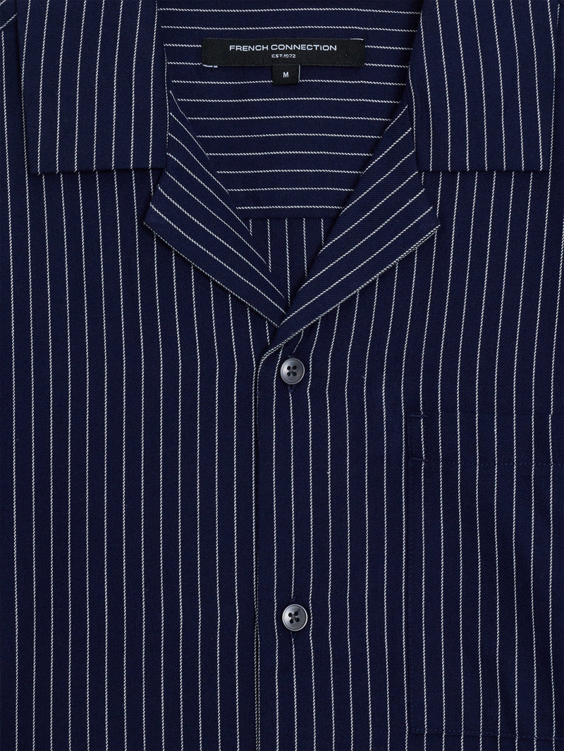 Short Sleeve Twill Striped Shirt