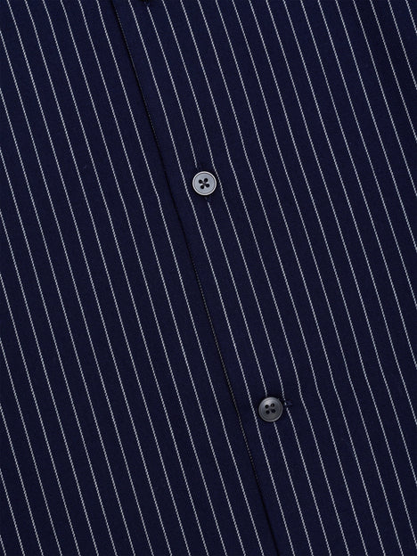 Short Sleeve Twill Striped Shirt