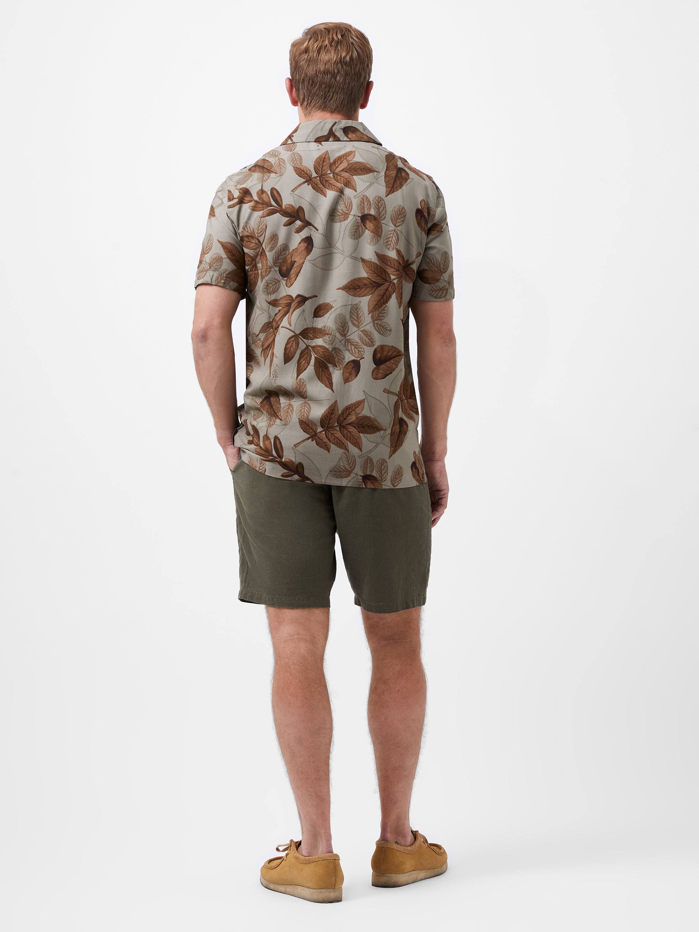 Leafy Viscose Short Sleeve Shirt