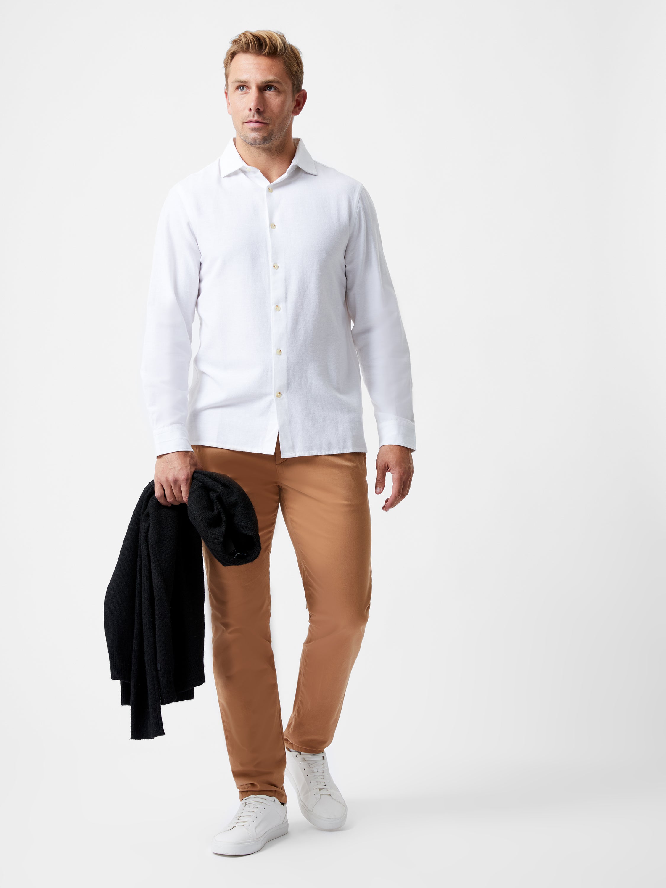 Long Sleeve Linen Blend Shirt