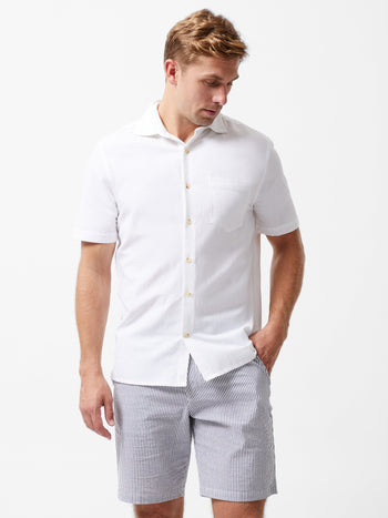 Short Sleeve Linen Blend Shirt