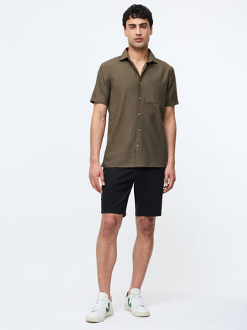 Short Sleeve Linen Blend Shirt