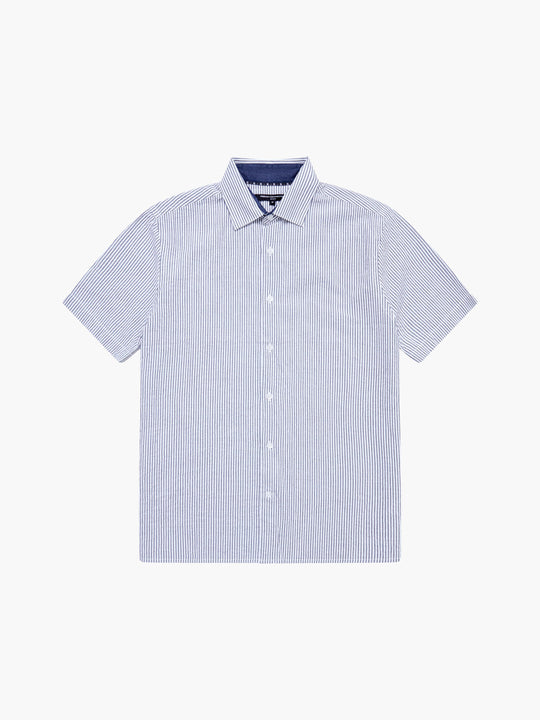 Ticking Stripe Short Sleeve Shirt