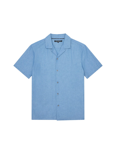 Chambray Denim Revere Short Sleeve Shirt