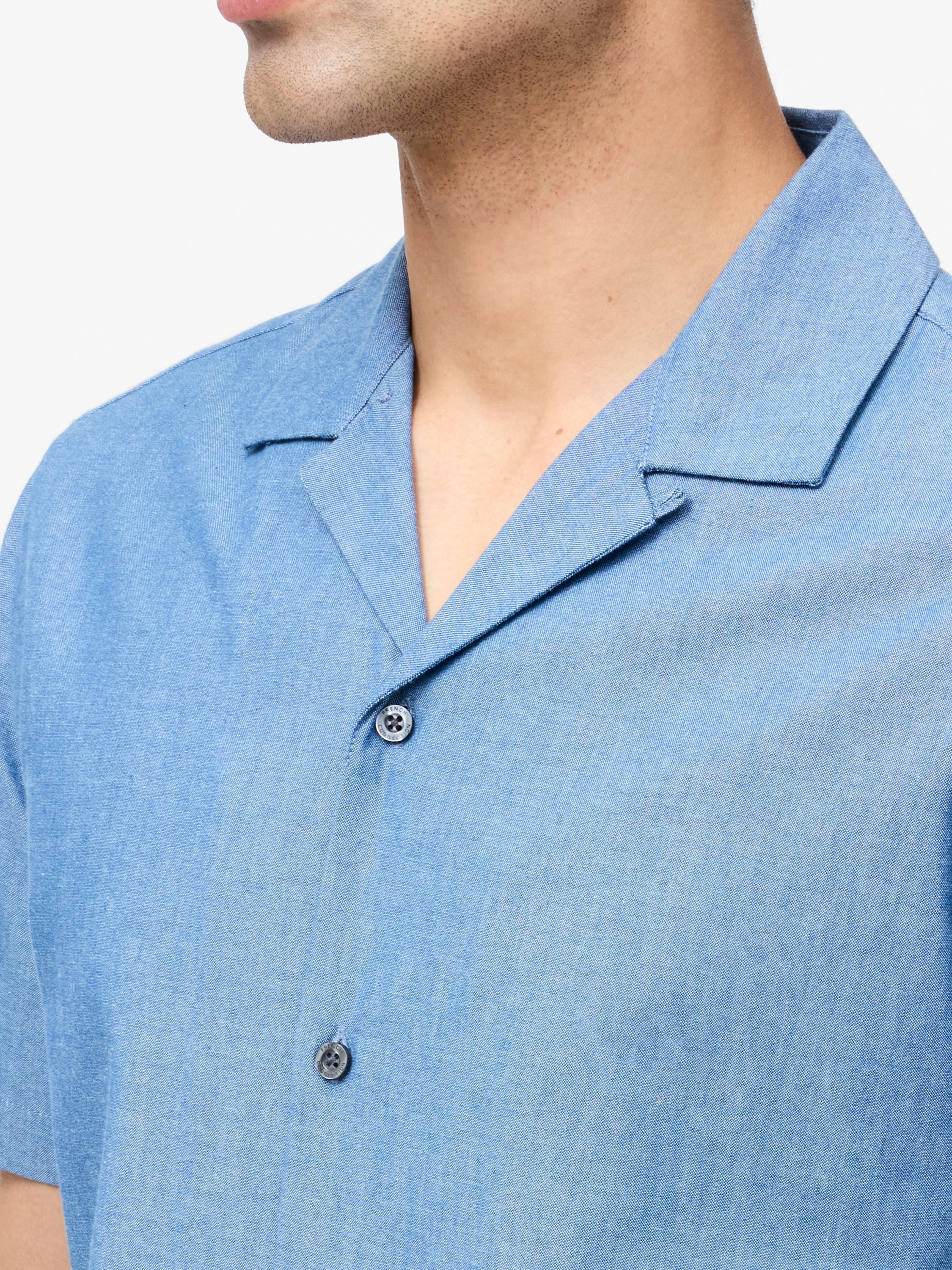 Chambray Denim Revere Short Sleeve Shirt