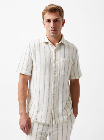 Textured Stripe Short Sleeve Shirt