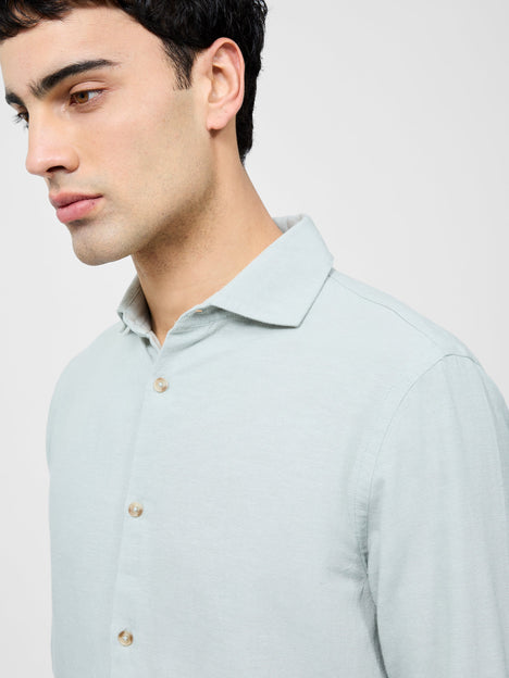 Long Sleeve Linen Blend Shirt