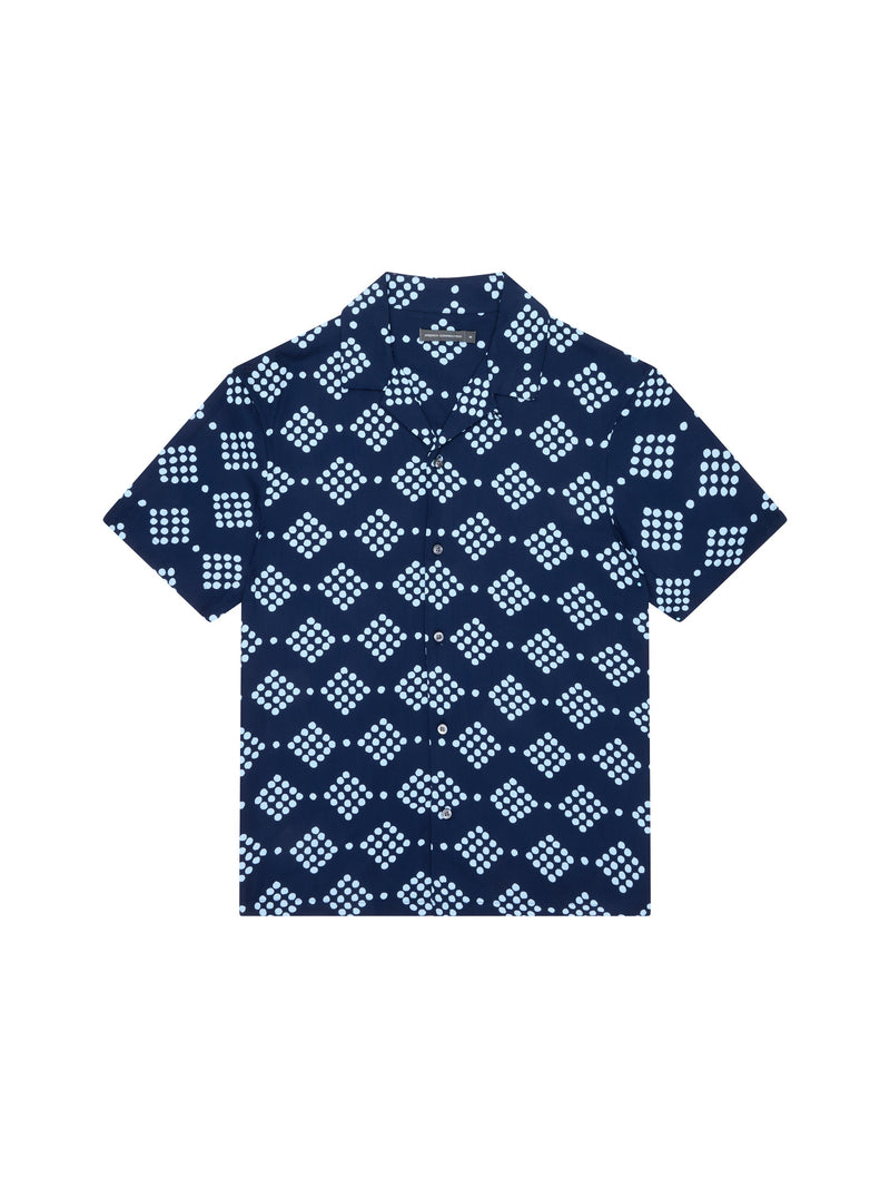 Dot Viscose Revere Short Sleeve Shirt