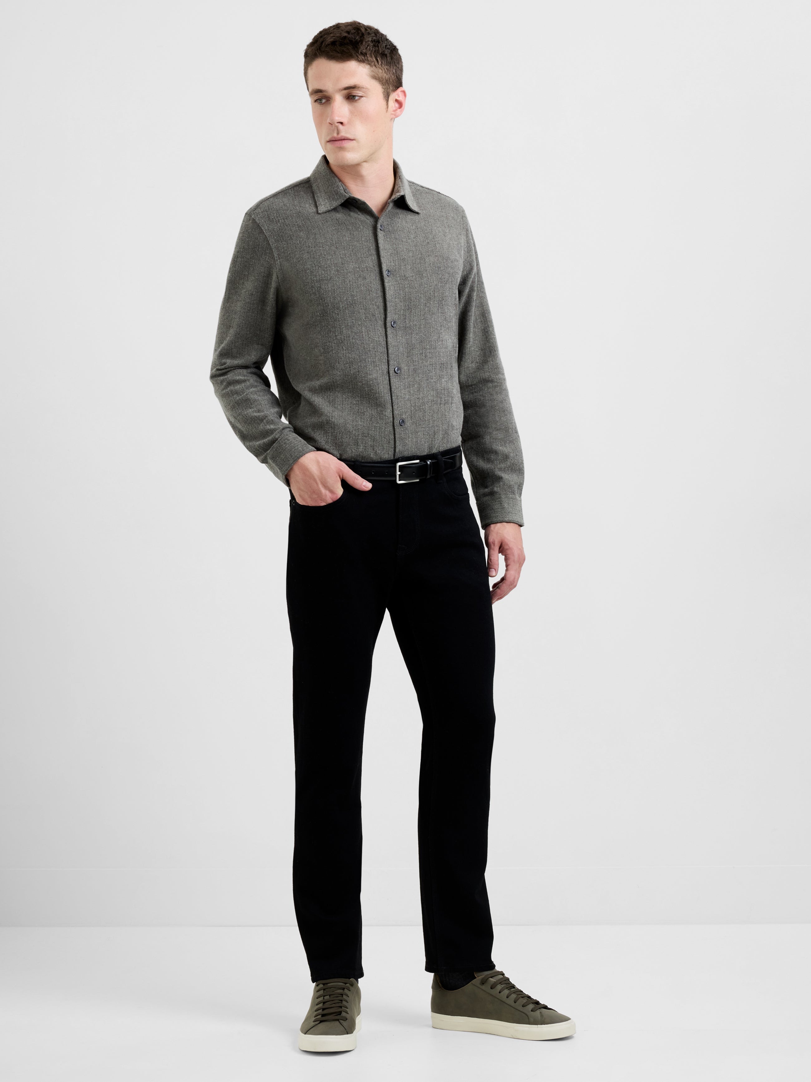 Herringbone Long Sleeve Regular Fit Shirt