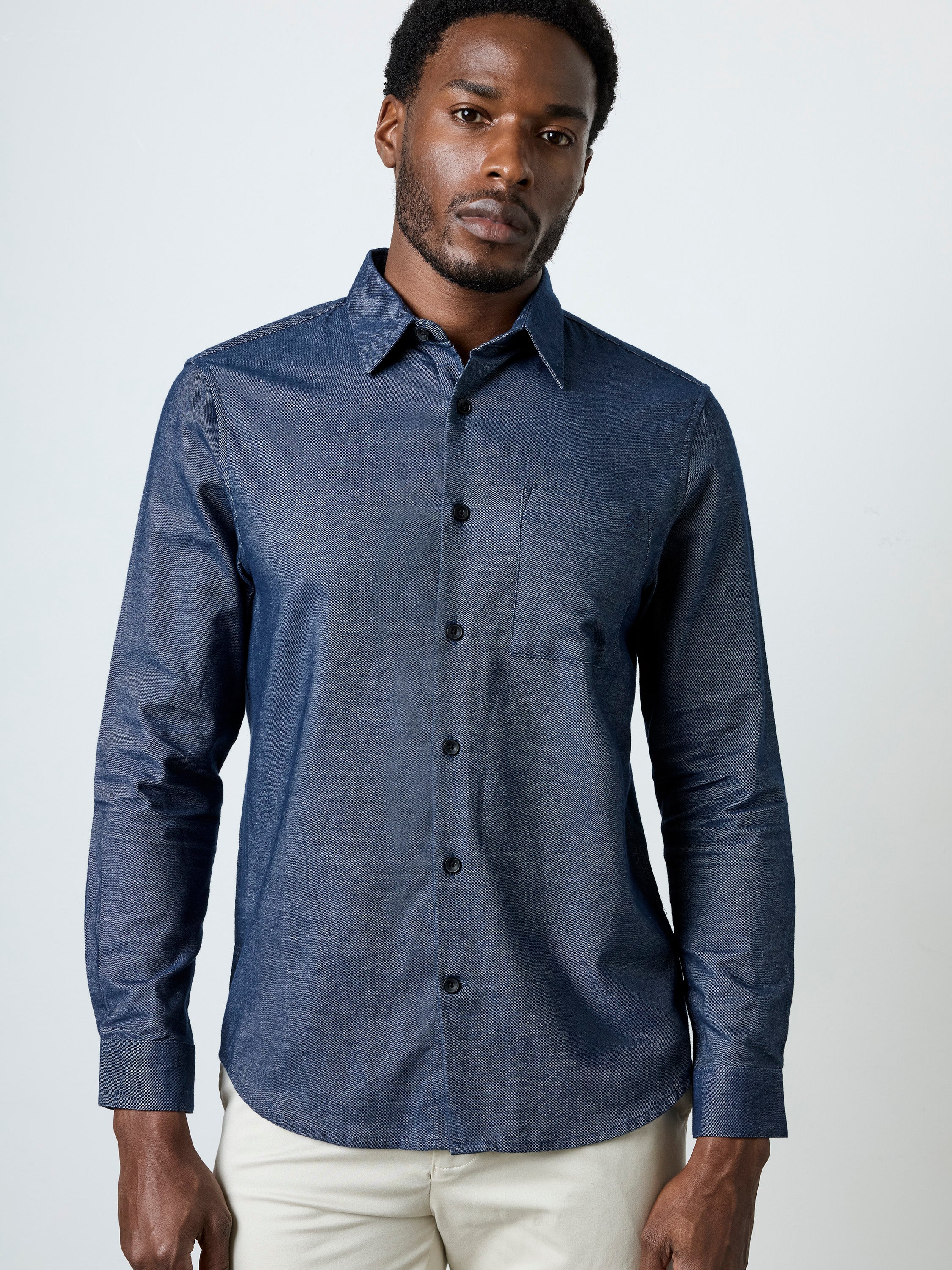 Long Sleeve Melange Flannel Shirt