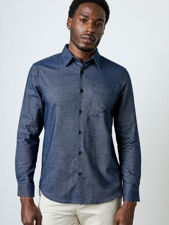 Long Sleeve Melange Flannel Shirt