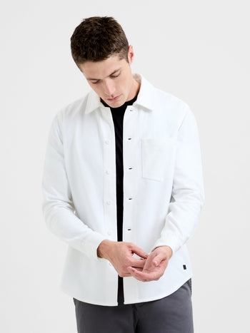 Viscose Blend Twill Long Sleeve Shirt