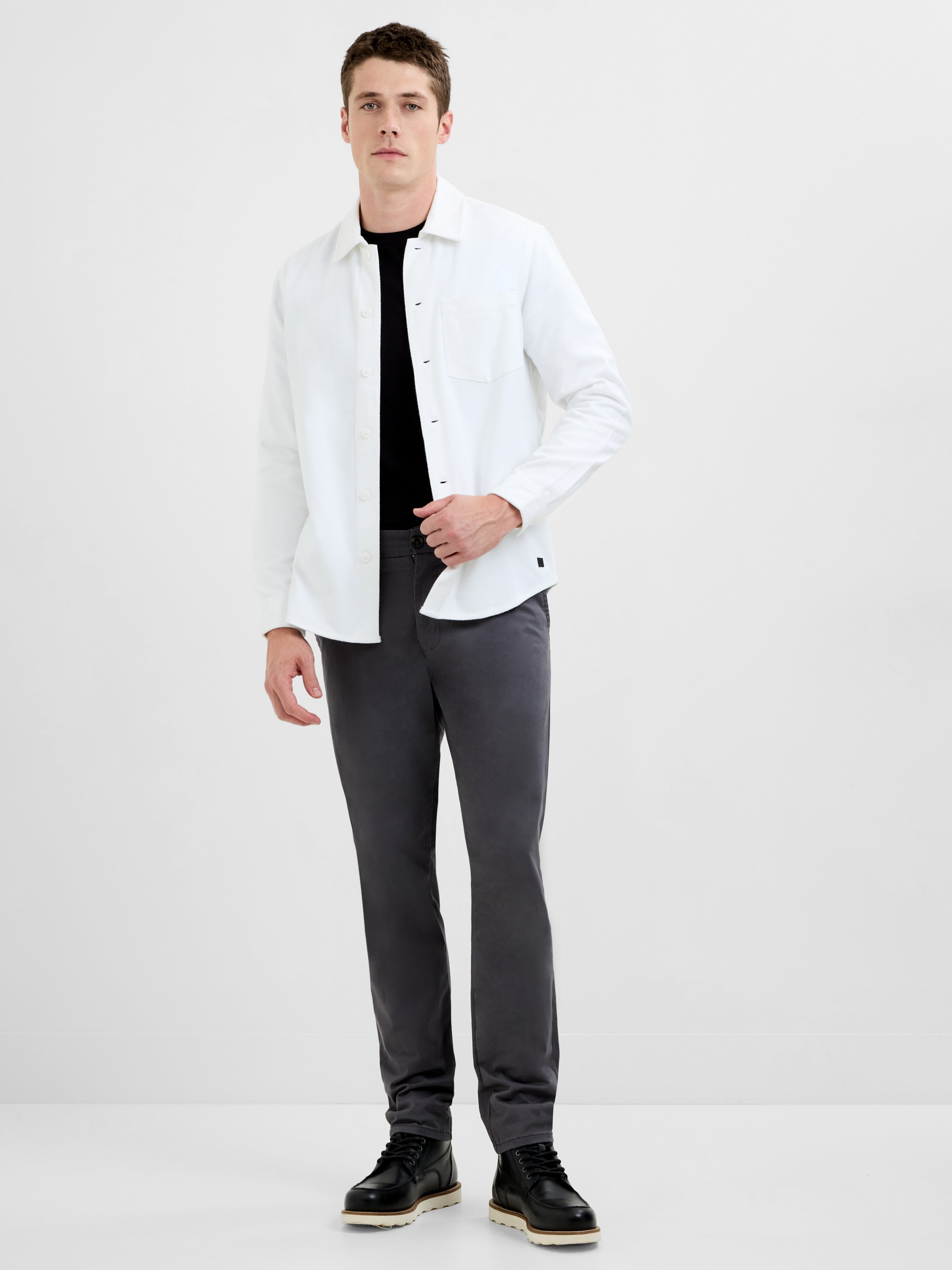Viscose Blend Twill Long Sleeve Shirt